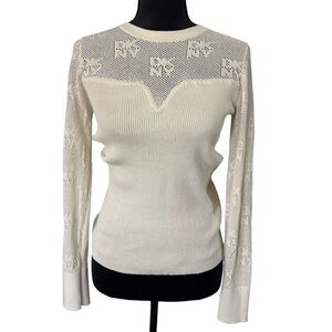 NWT DKNY Cream Knit Long Sleeve Top – Size Medium
